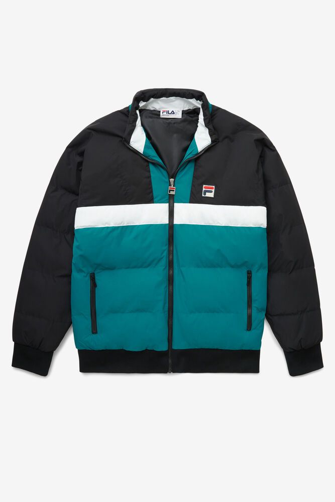 Fila Jacket Mens Black/Blue - Fausto Ski - Philippines 9815304-RO